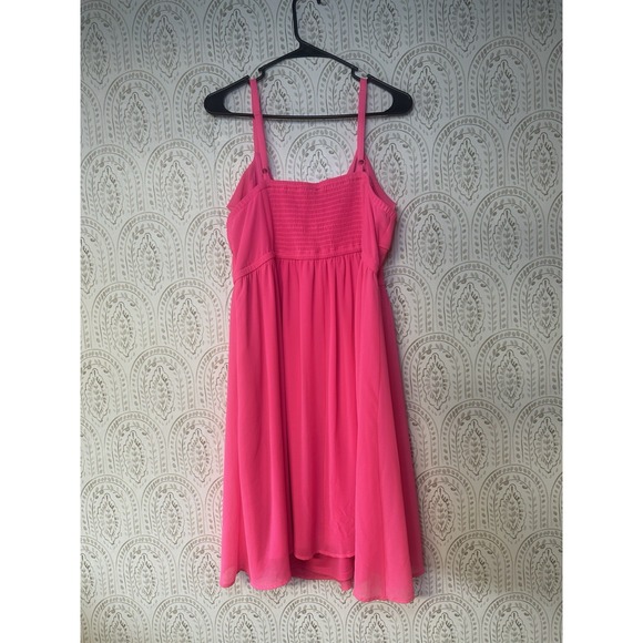 Torrid Mini Chiffon Ruffle Skater Dress Hot Pink Womens Plus Sized 2‎ - Picture 4 of 6
